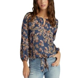 WEST KEI Stitch Fix Blouse Floral Veronica Keyhole Tie Front Top Size Medium